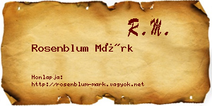 Rosenblum Márk névjegykártya